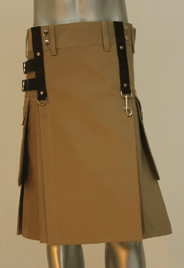 Aesthetic Kilt For SteamPunk in Khaki