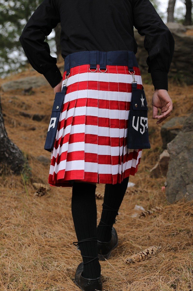 USA Flag Kilt - Back Side View