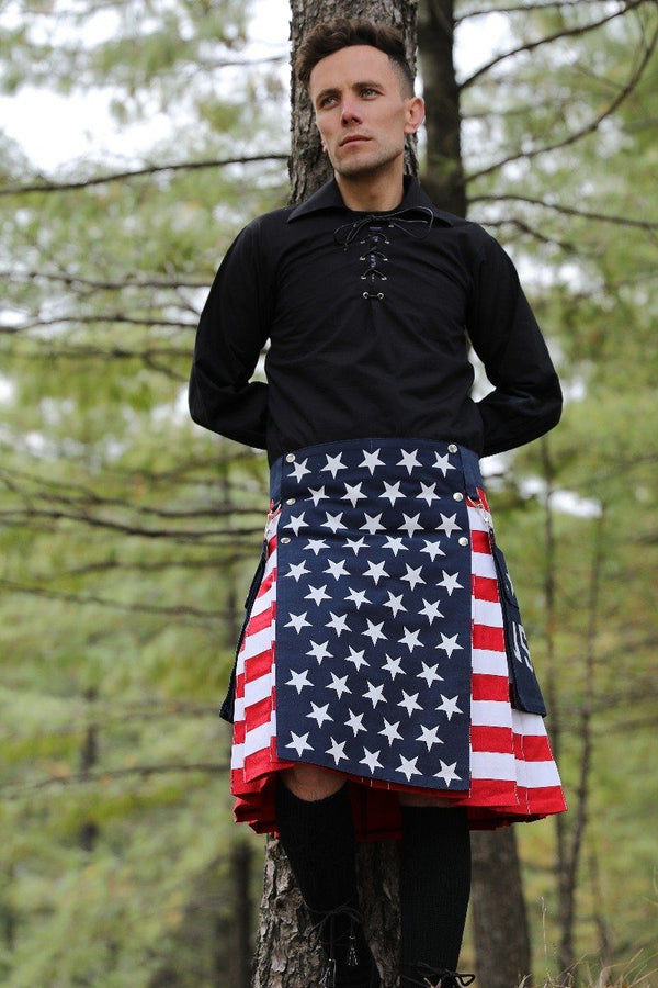 American Flag Kilt - Front Side View