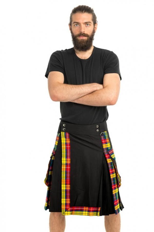 Black with Buchnan Tartan Kilt