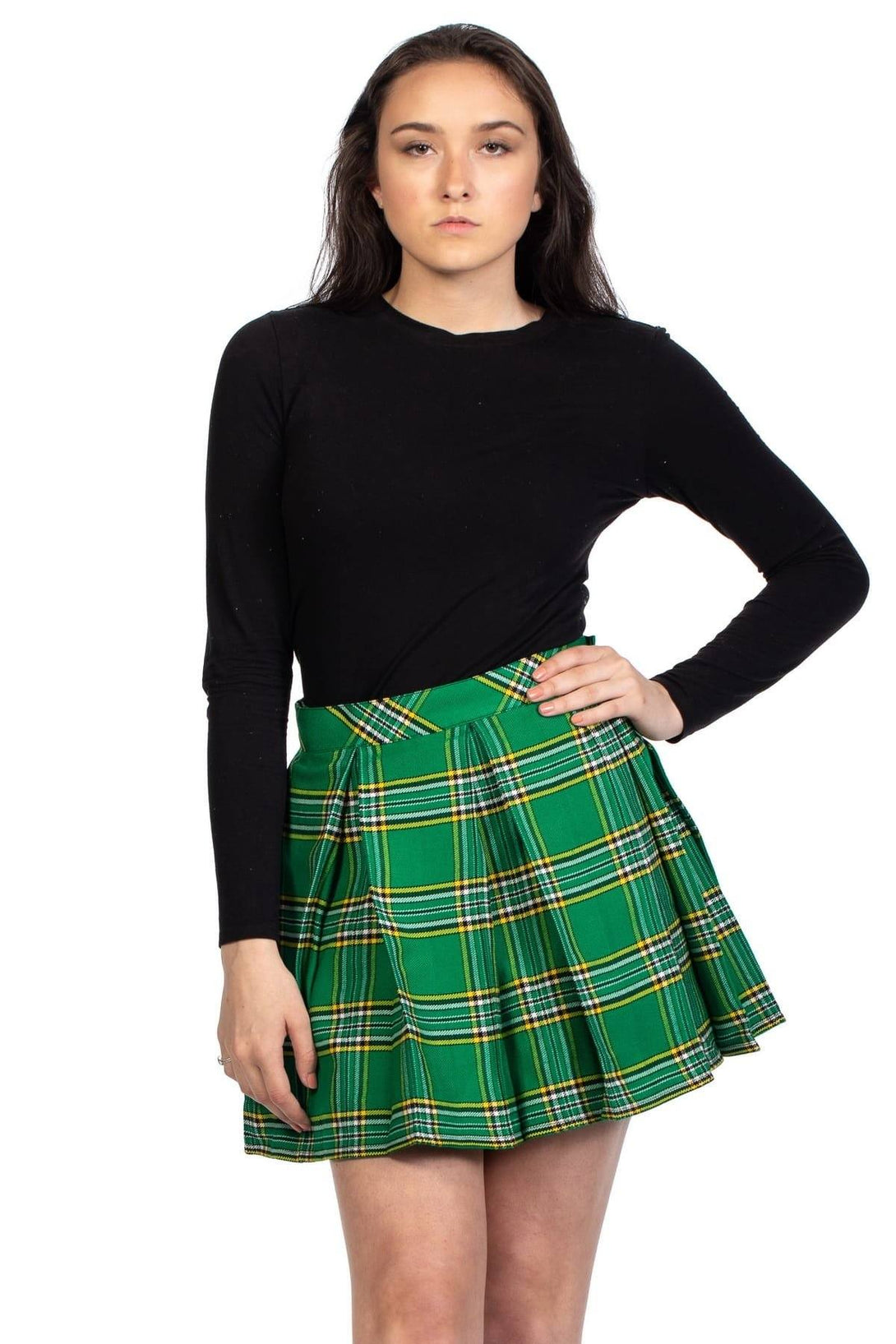 Box Pleated Tartan Skirt