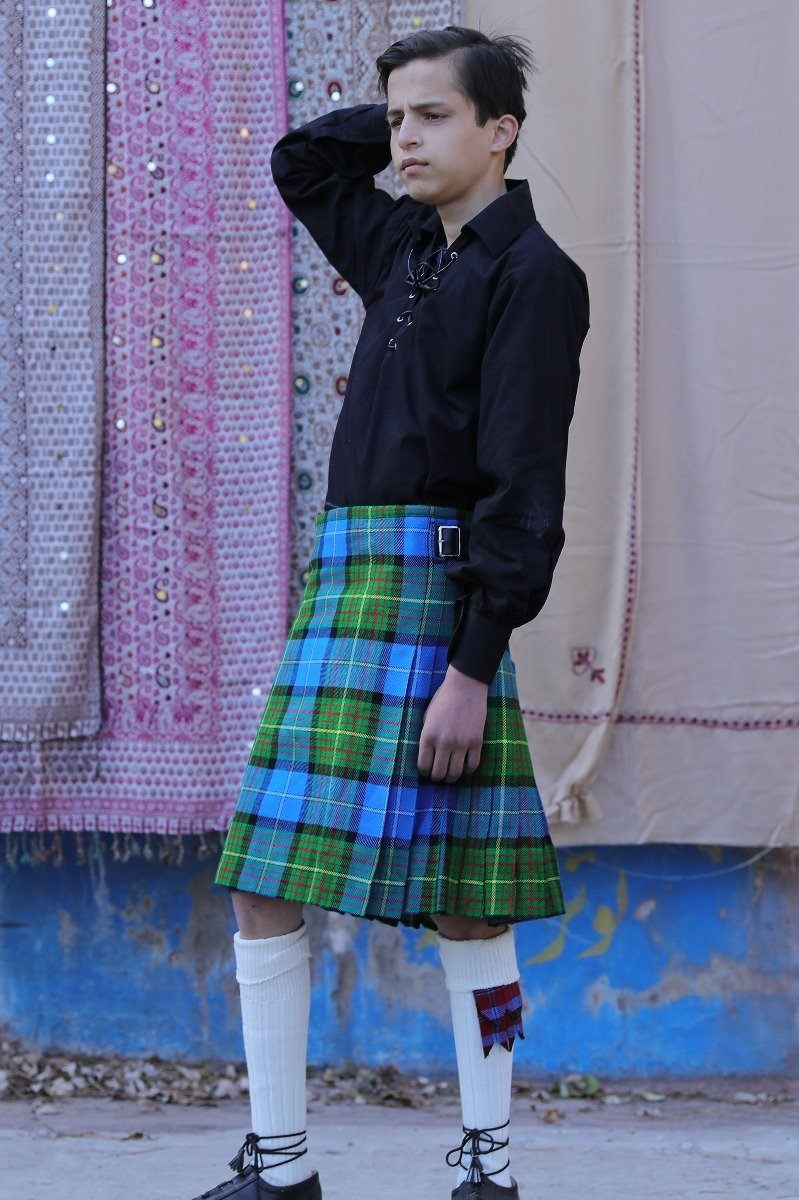 Scottish California tartan kilt - Side view