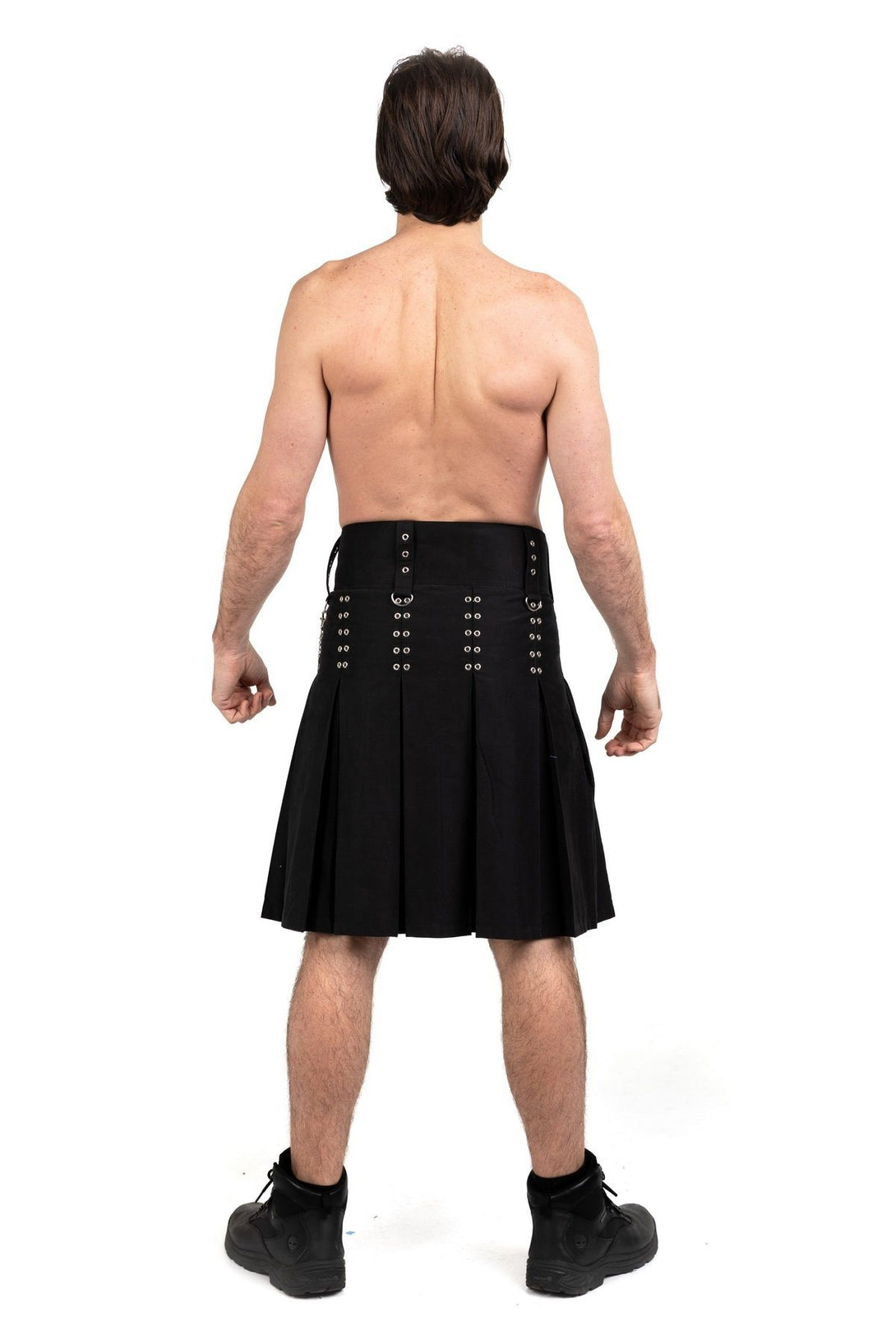 Cybergoth Riveted Kilt - Back Side View