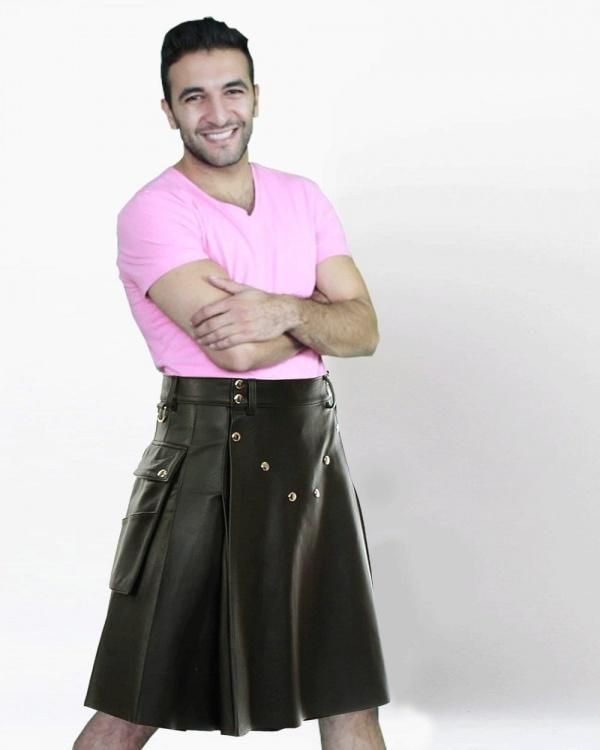 Deluxe Leather Kilt With Stylish Pockets