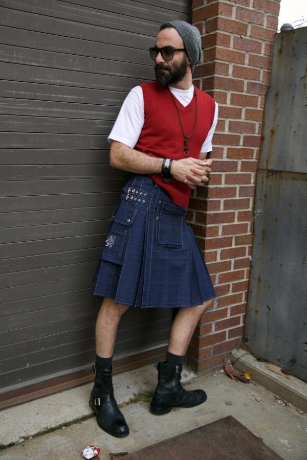 Denim Kilt for Rough & Tough Men for sales