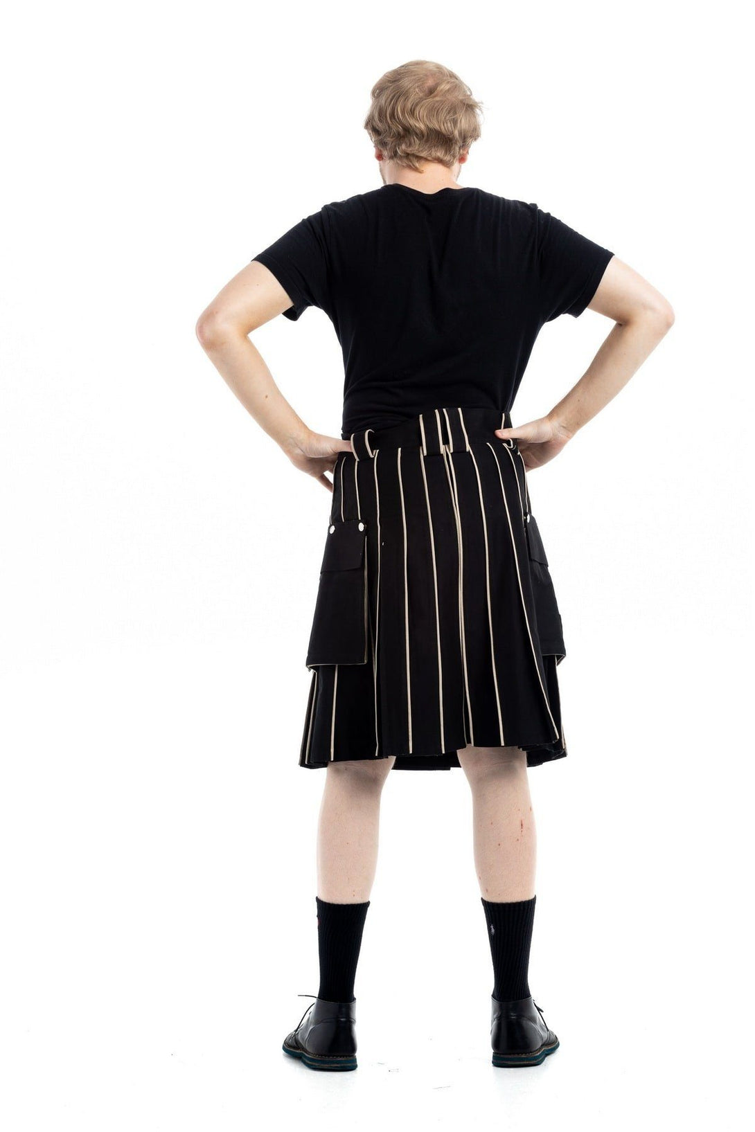 Detachable Pockets Kilt For Running Man - Back Side View