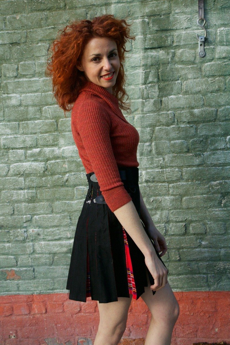 box pleated women hybrid kilt