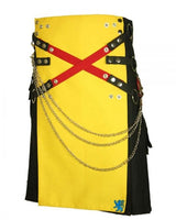 Fashion Kilt With Multi Color Apron And Pockets Front