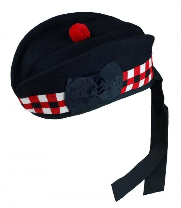 Glengarry Cap - Red Black and White Dice