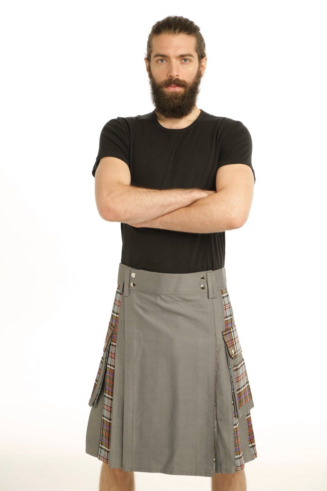 Gray Hybrid Kilt - Front Side View