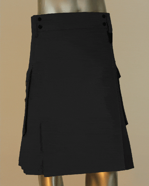 Black Utility Kilt - Back Side View