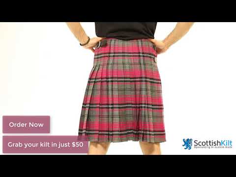 Ailsa Pink Tartan Kilt - Video