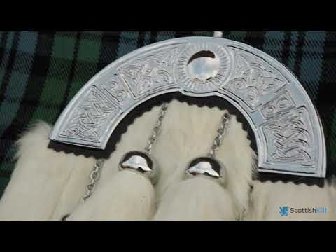 White Rabbit Fur Sporran With Five Tassels - Full Dress