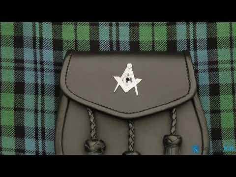 Masonic Badge Black Leather Sporran
