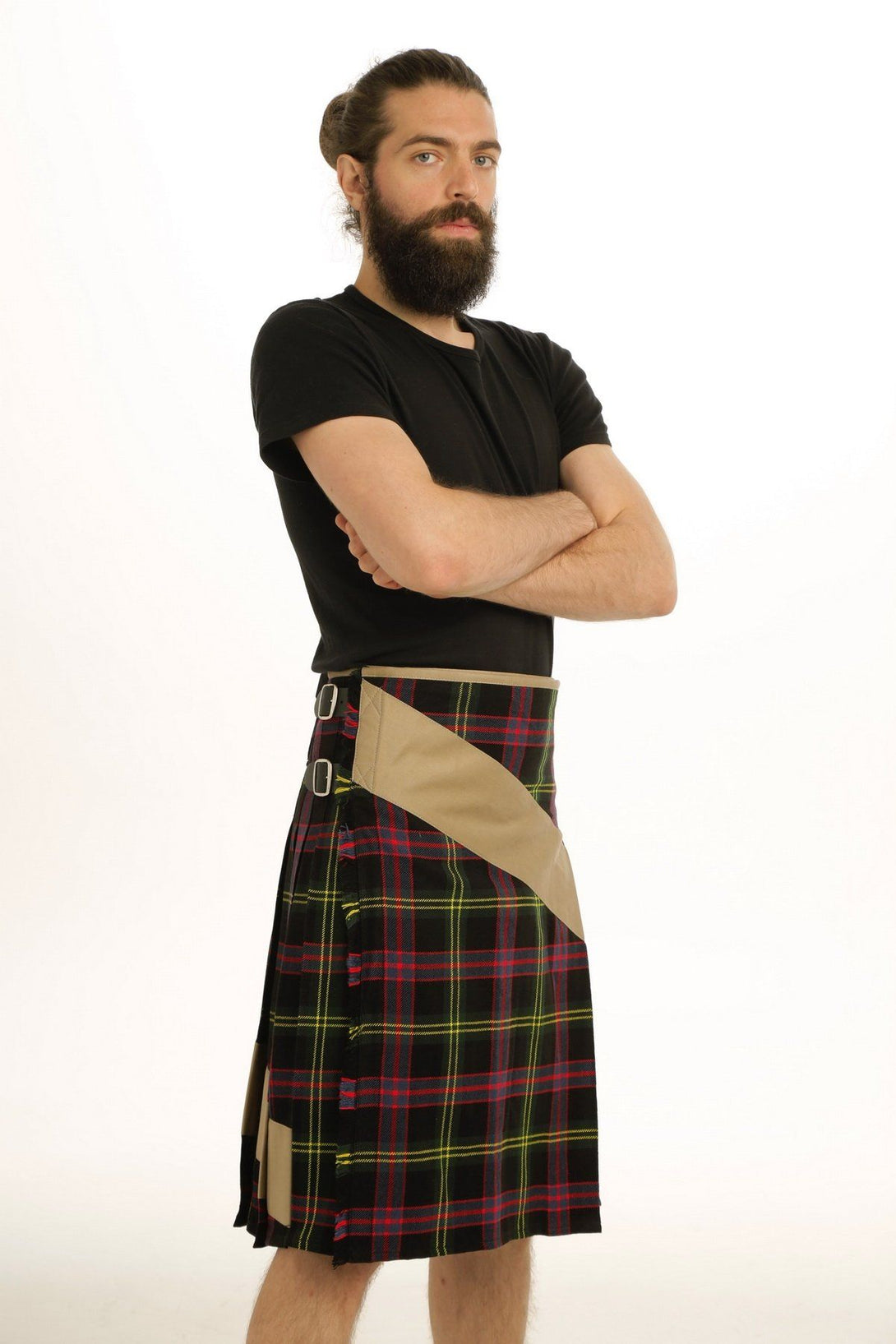 Khaki Belt Hybrid Kilt - Right Side View