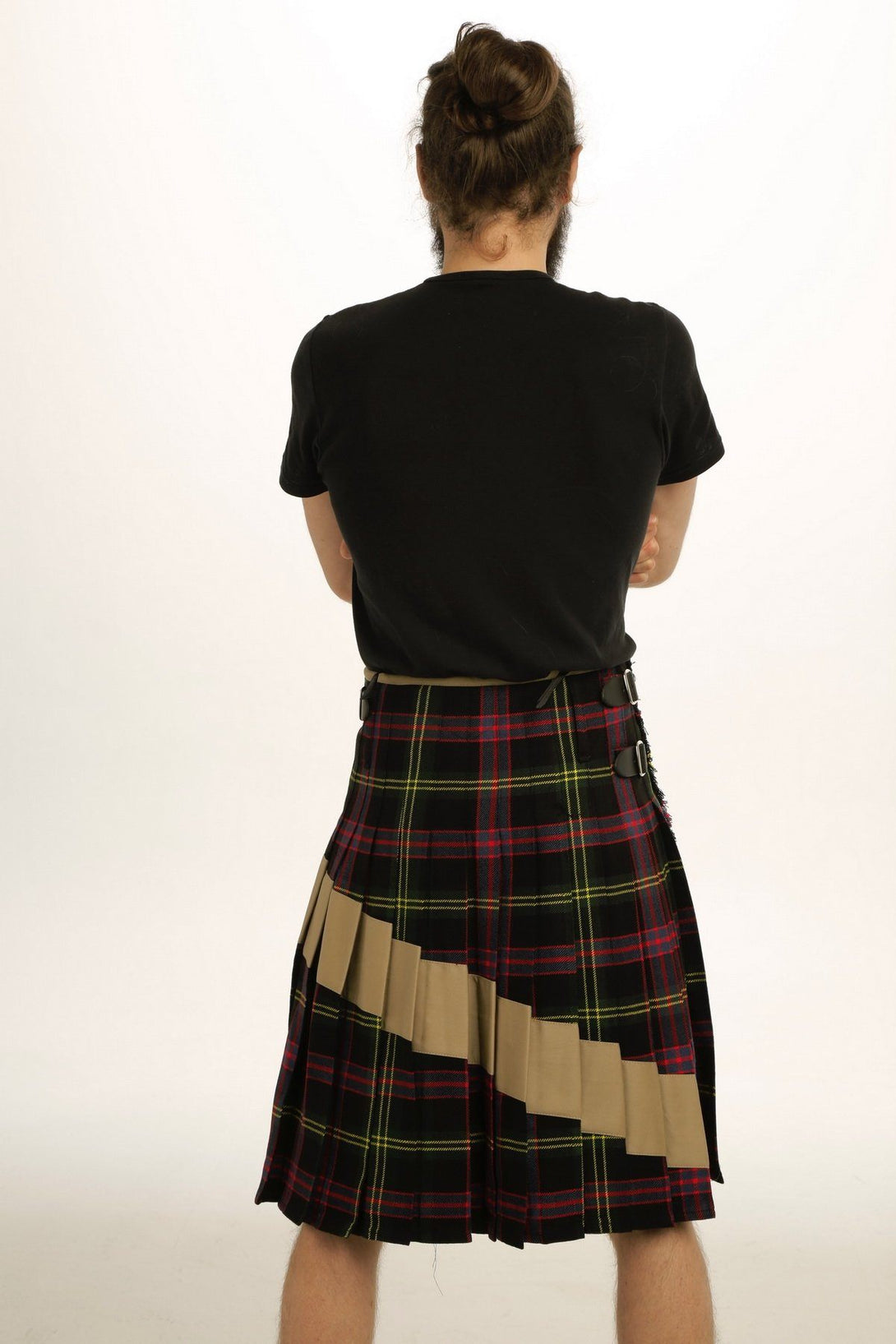 Khaki Belt Hybrid Kilt - Back Side View