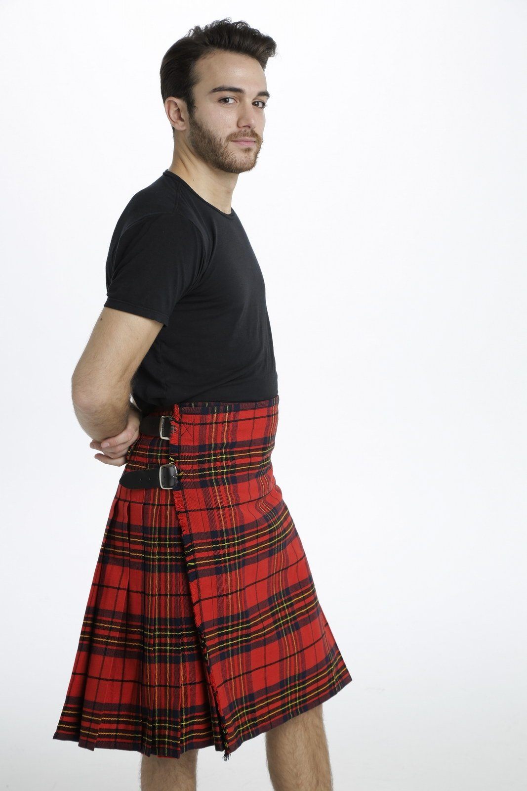 leslie tartan kilt - side view