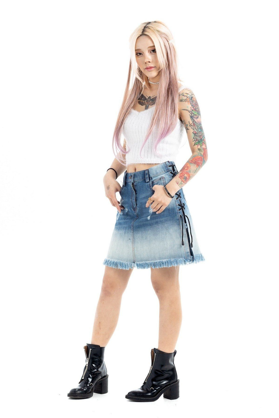 MINI BLUE DENIM KILT