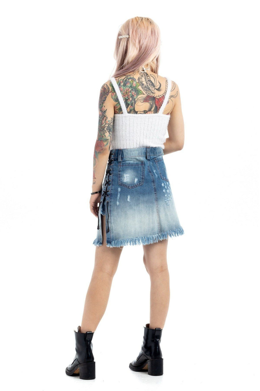 buy MINI BLUE DENIM KILT