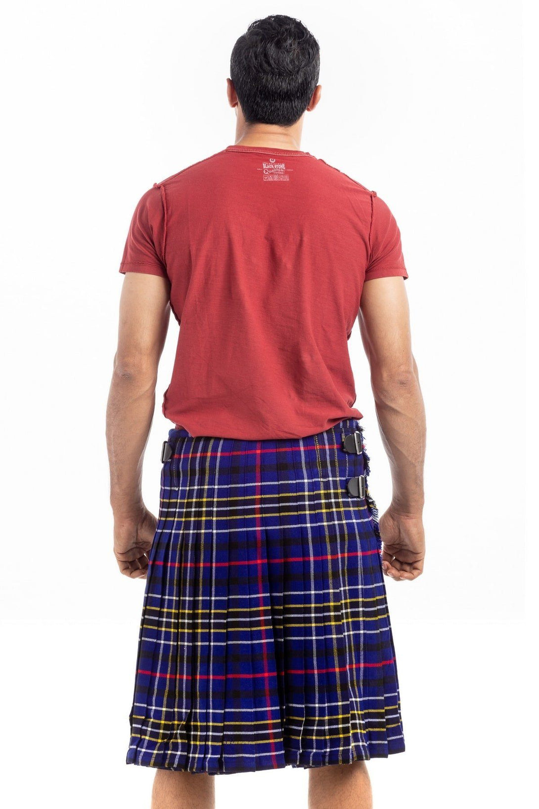 MODERN BLUE TARTAN KILT - Back side View