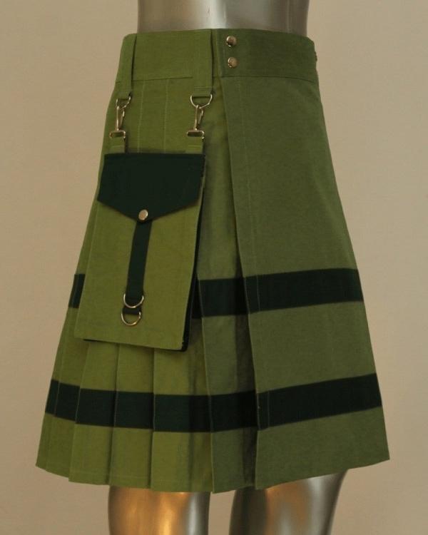 Modern Kilt For Active Men In Green