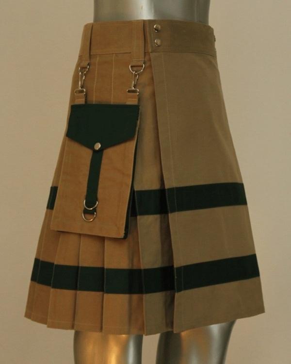 Modern Kilt For Active Men In Brown