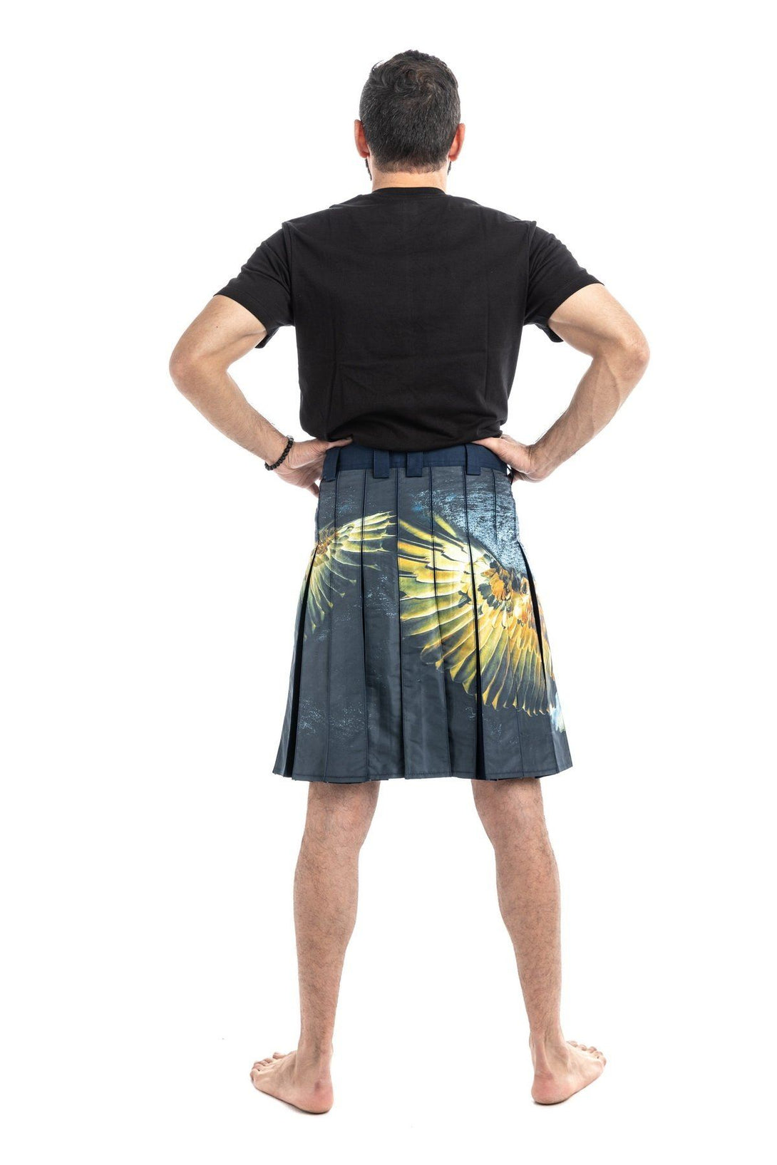 Printed Kilt for Fashionable Men - Back Side View