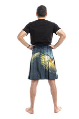 Printed Kilt for Fashionable Men - Back Side View