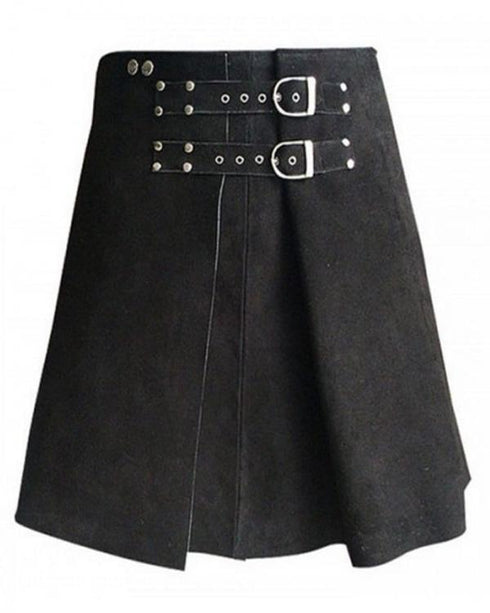 Kilt écossais / Jupe Gladiateur Homme En Cuir Synthétique - Ceinture à Boucles Style Armure Viking, Cosplay Médiéval