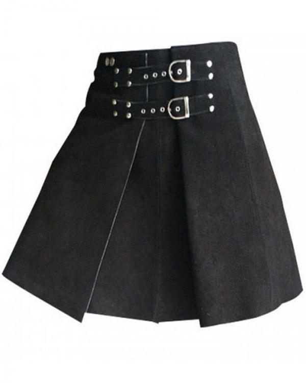 Roman Gladiator Warrior Leather Kilt Front