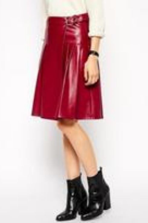 Skirt with Wrap in Leather