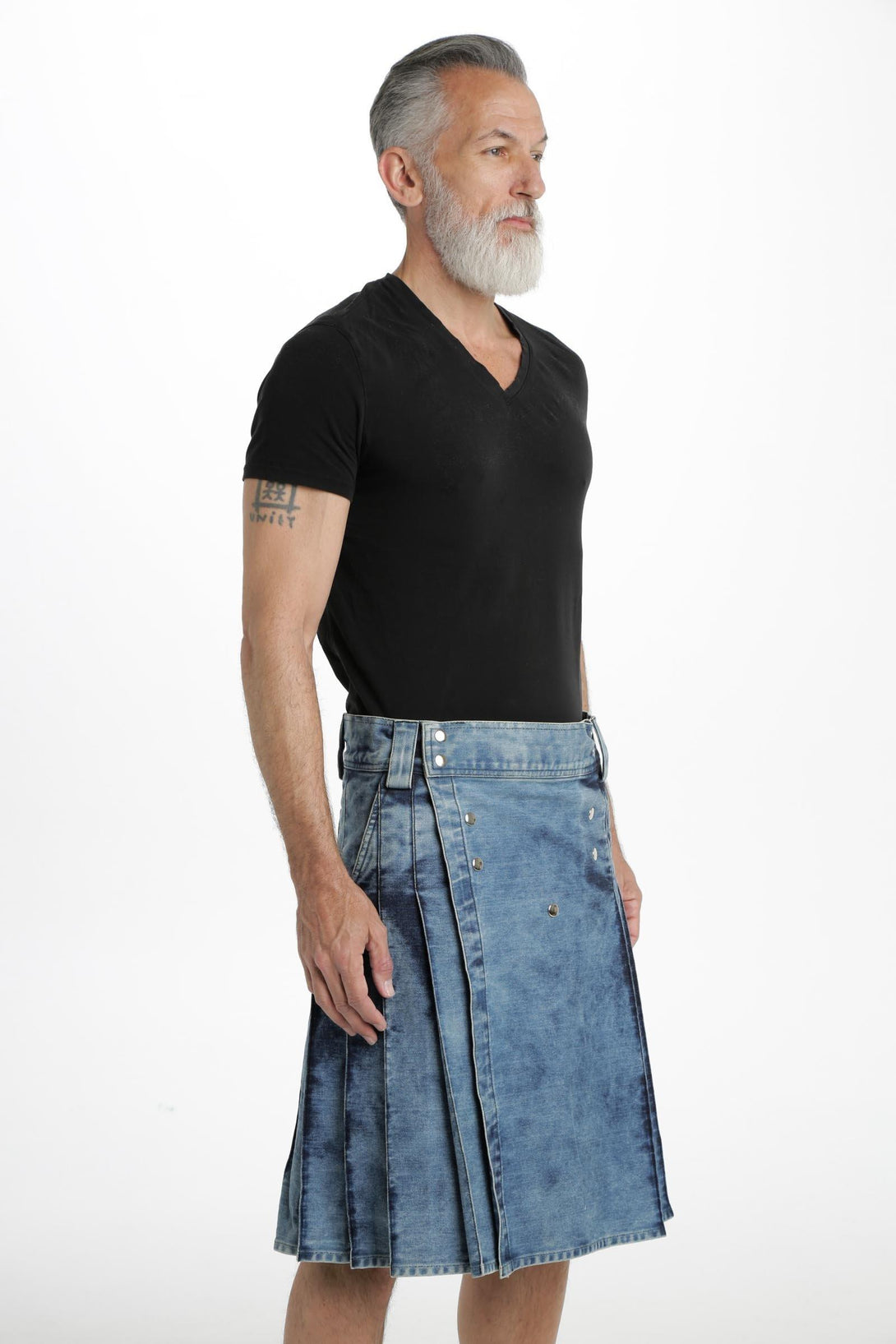 StoneWash Blue Denim Kilt