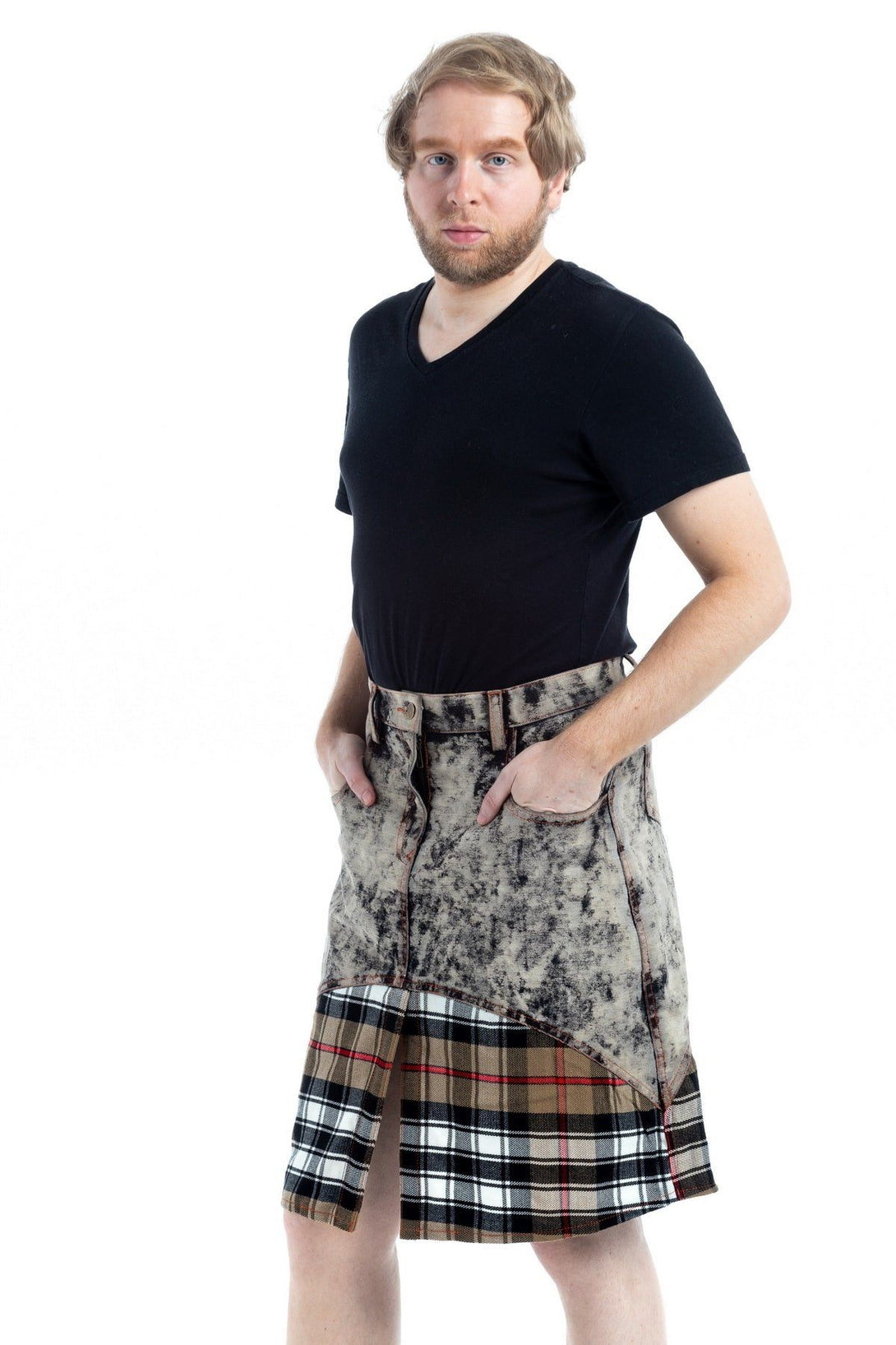 STYLISH DENIM TARTAN KILT 