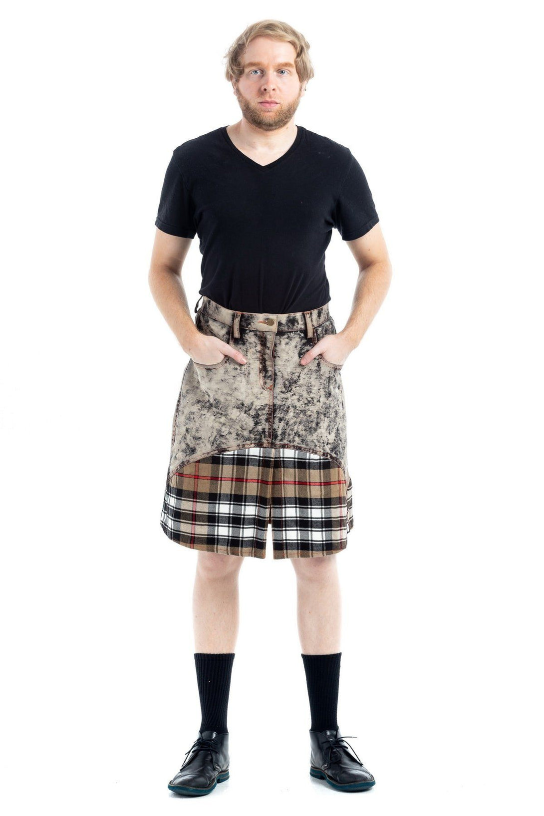 STYLISH DENIM TARTAN KILT 