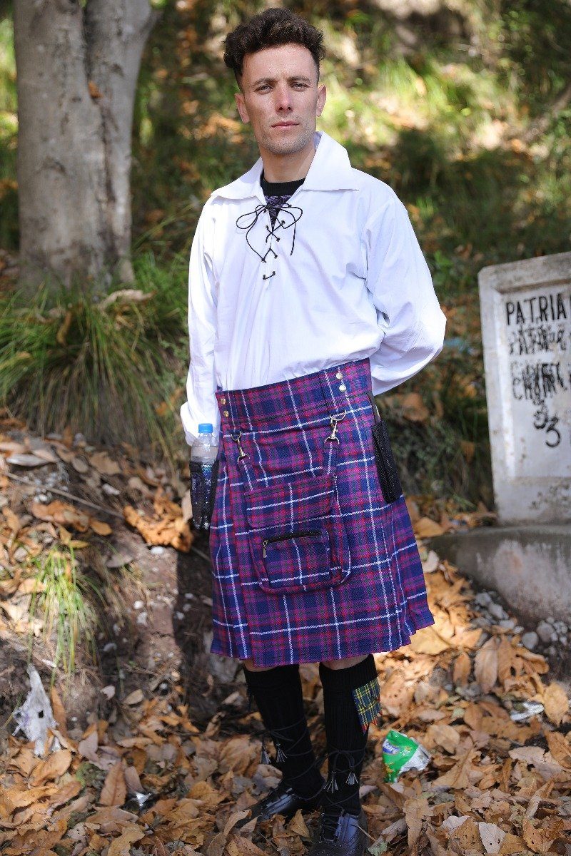 Tartan Hiking Kilt - Front Side view 