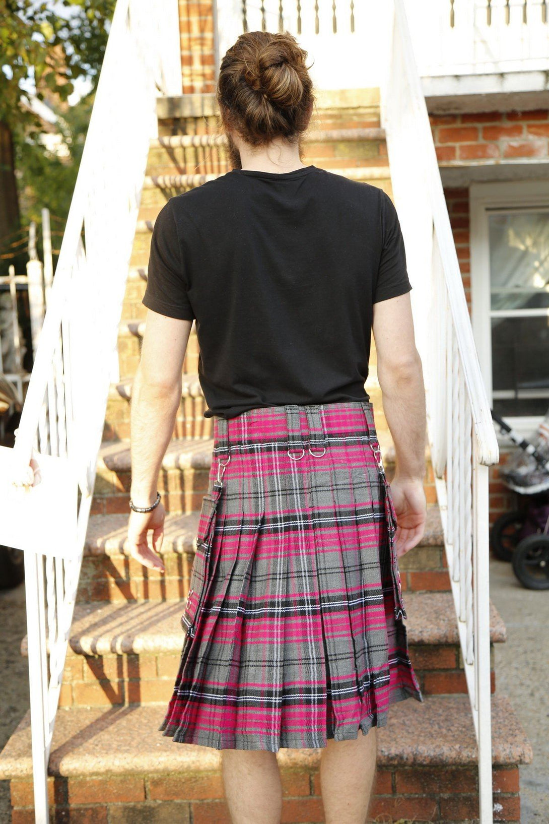 Tartan Kilt with Detachable Pockets - Back side view