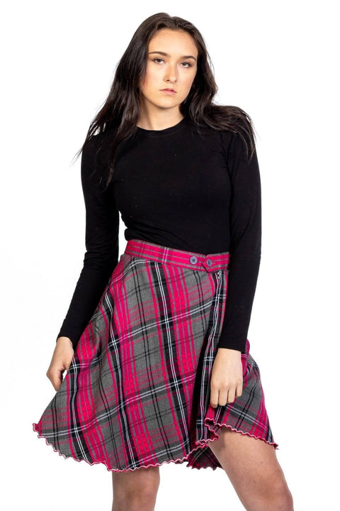 Buchanan Basic Tartan Skirt With Front Buttons