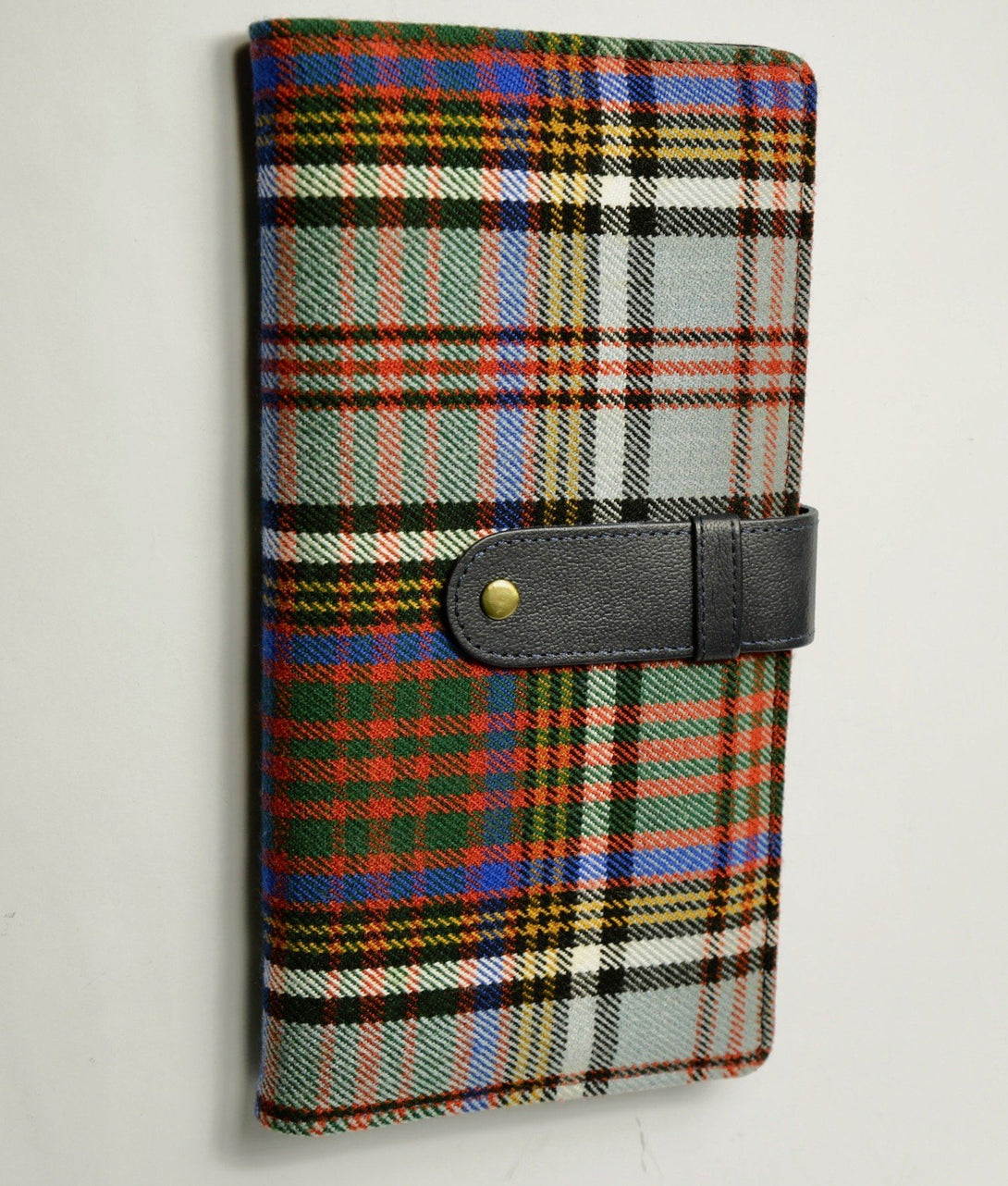 Leather Travel Pouch with Tartan