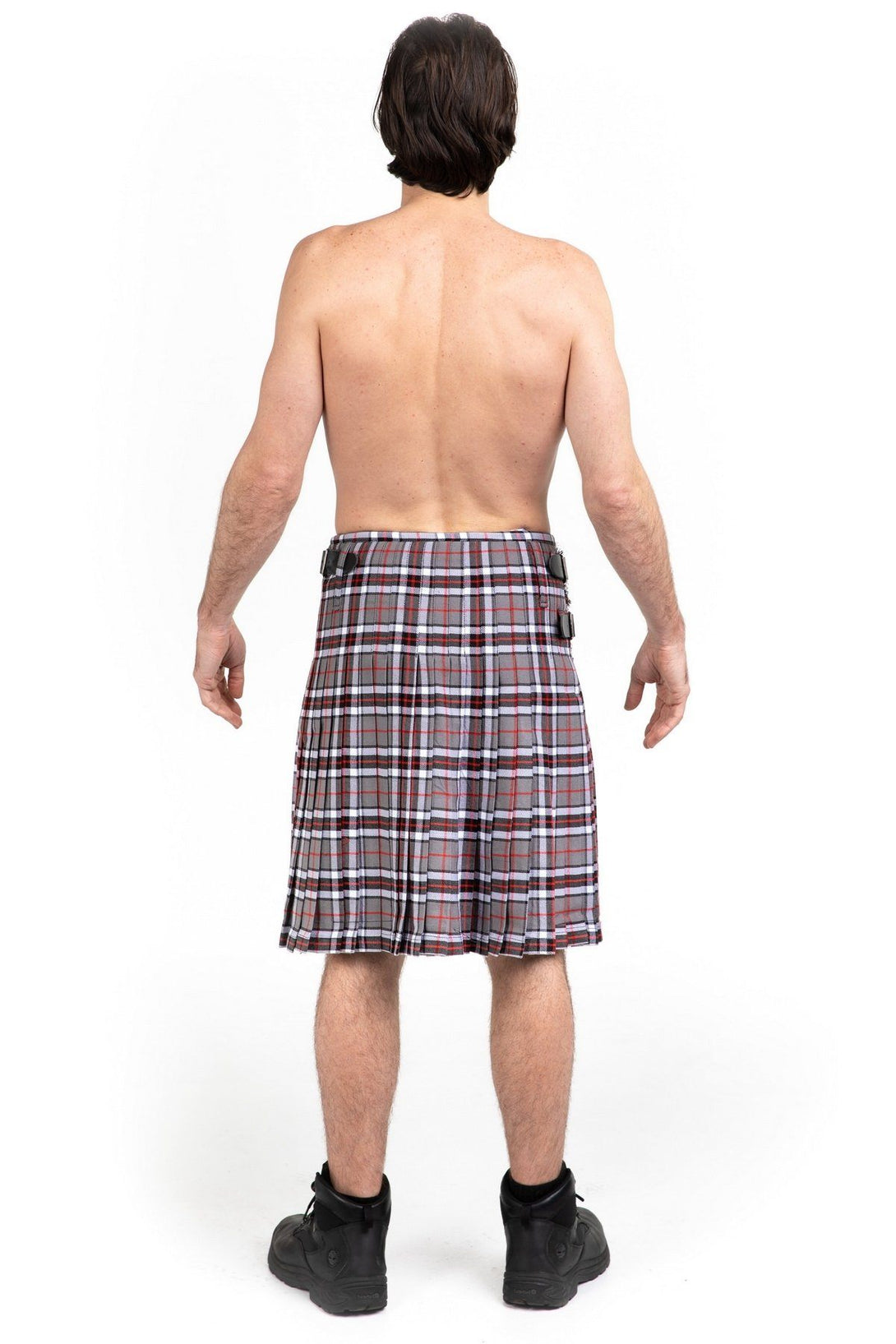 Thomson Grey Ancient Tartan Kilt - Back side view