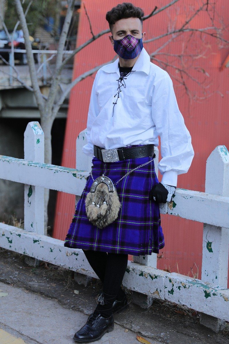 Scottish Ulster Scots Tartan Kilt - side view