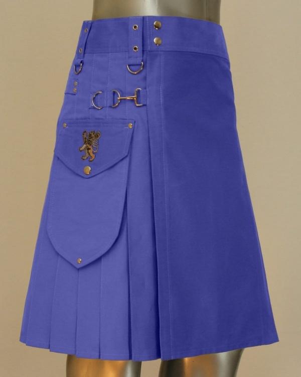 Utility Kilt For Decent Men In Blue